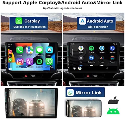 [2+ 32 גרם] אנדרואיד 11 סטריאו לרכב DIN כפול עם Apple Carplay & Android Auto, רדיו רכב מסך מגע